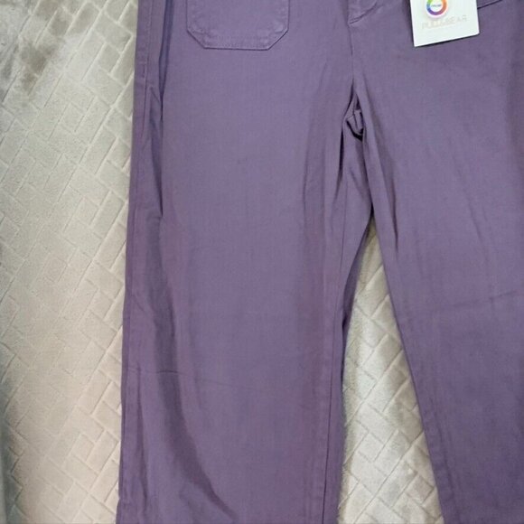 Pull & Bear Womens Small Denim Jeans Lavender Purple Straight Ankle Mid Rise - Picture 5 of 15